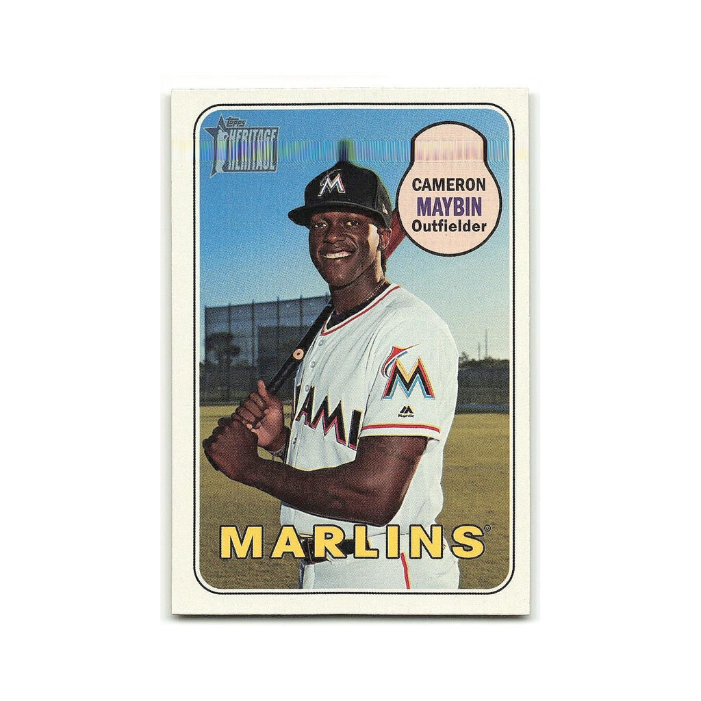 Cameron Maybin 2018 Topps Heritage #628 Miami Marlins Baseball Card NM