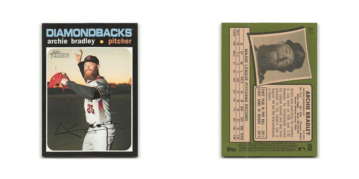 Archie Bradley 2020 Topps Heritage #217 Arizona Diamondbacks Baseball Card NM