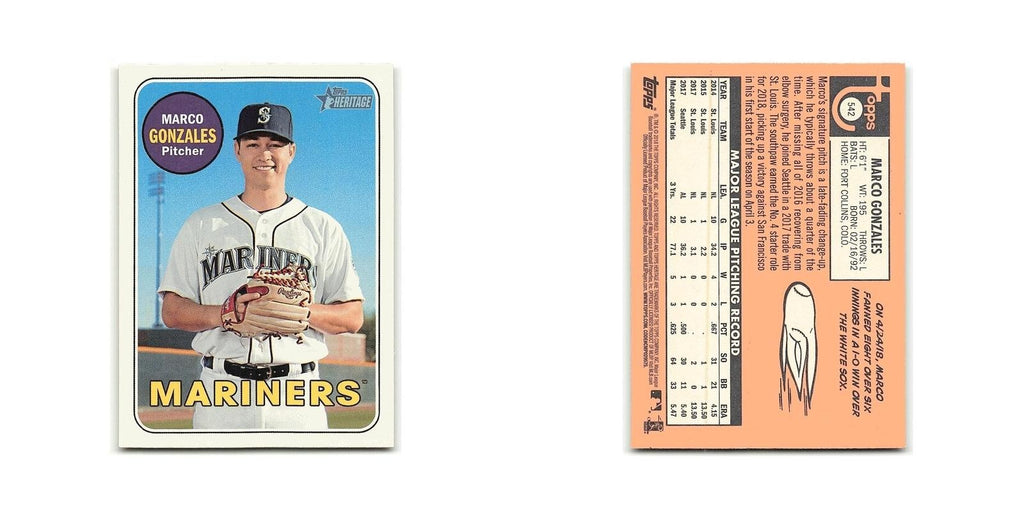Marco Gonzales 2018 Topps Heritage #542 Seattle Mariners Baseball Card NM