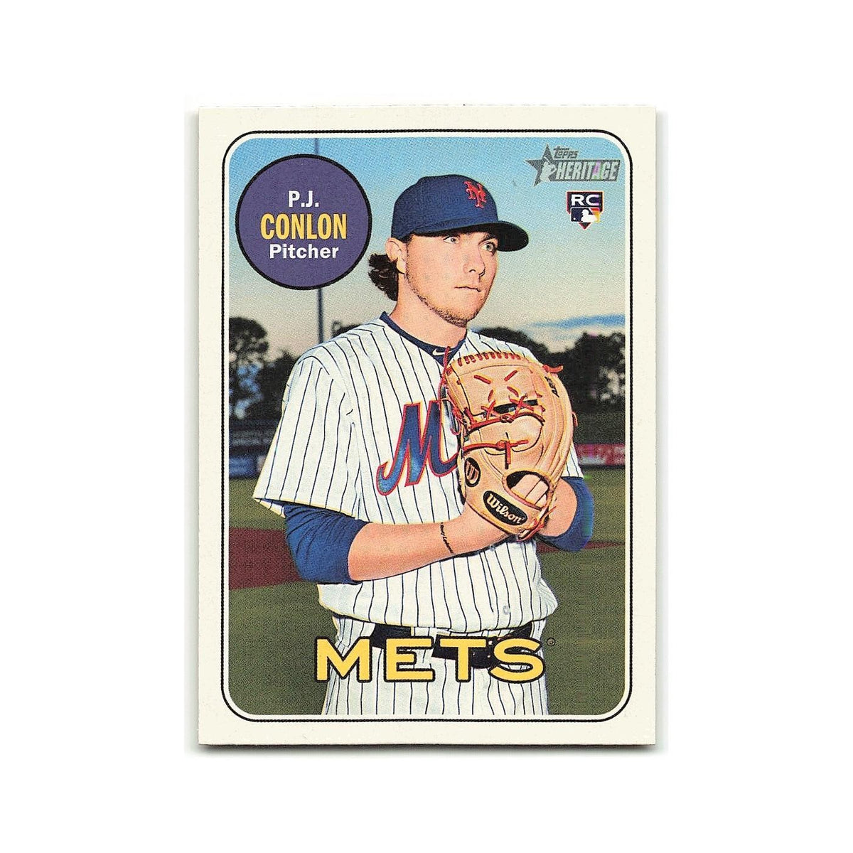 P.J. Conlon Rookie 2018 Topps Heritage #560 New York Mets Baseball Card NM