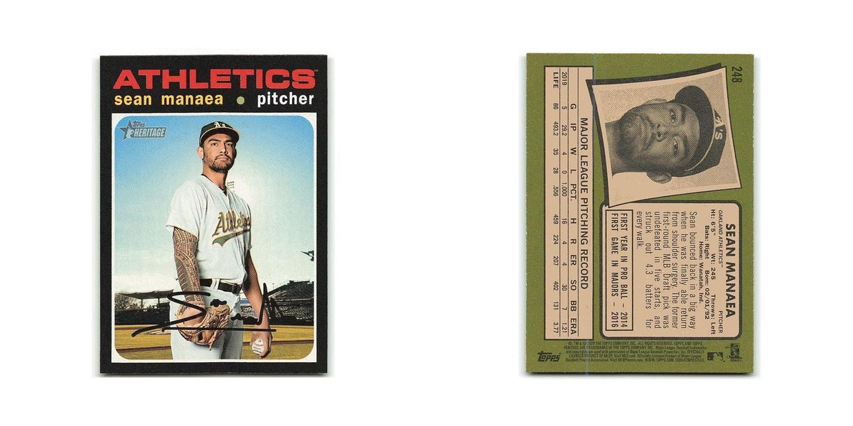 Sean Manaea 2020 Topps Heritage #248 Oakland Athletics Baseball Card NM