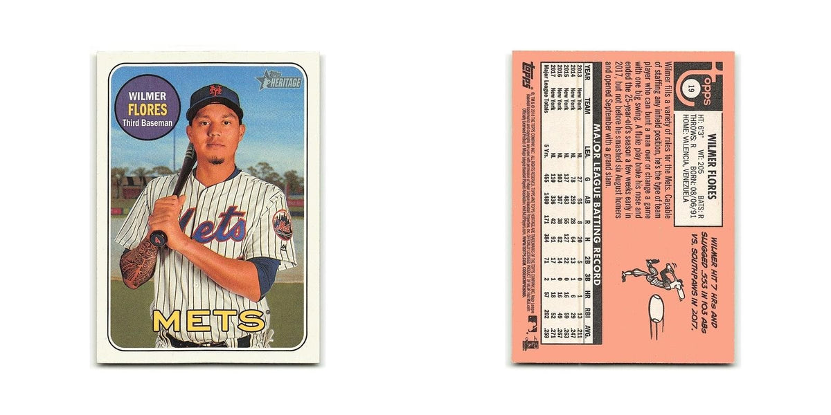 Wilmer Flores 2018 Topps Heritage #19 New York Mets Baseball Card NM