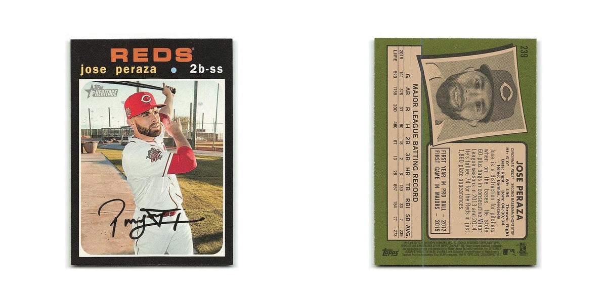 Jose Peraza 2020 Topps Heritage #239 Cincinnati Reds Baseball Card NM