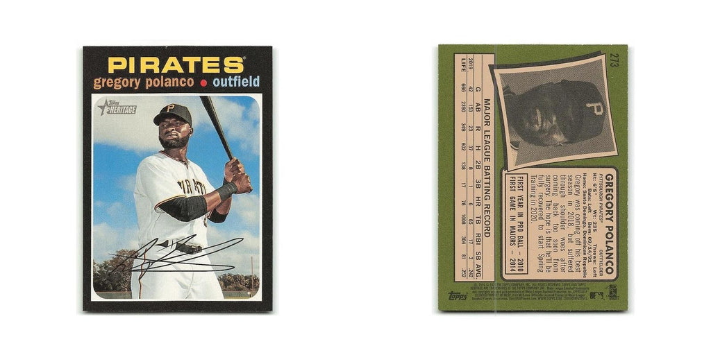 Gregory Polanco 2020 Topps Heritage #273 Pittsburgh Pirates Baseball Card NM