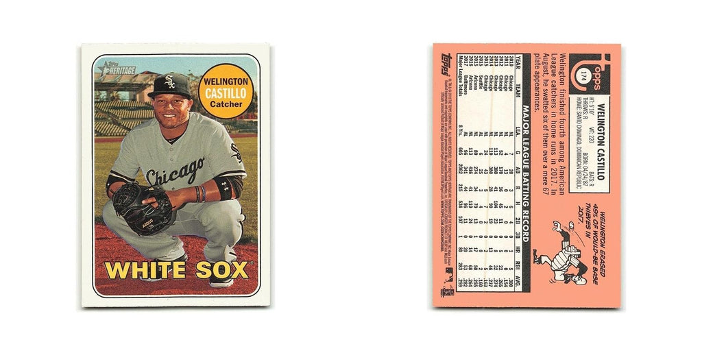 Welington Castillo 2018 Topps Heritage #174 Chicago White Sox Baseball Card NM
