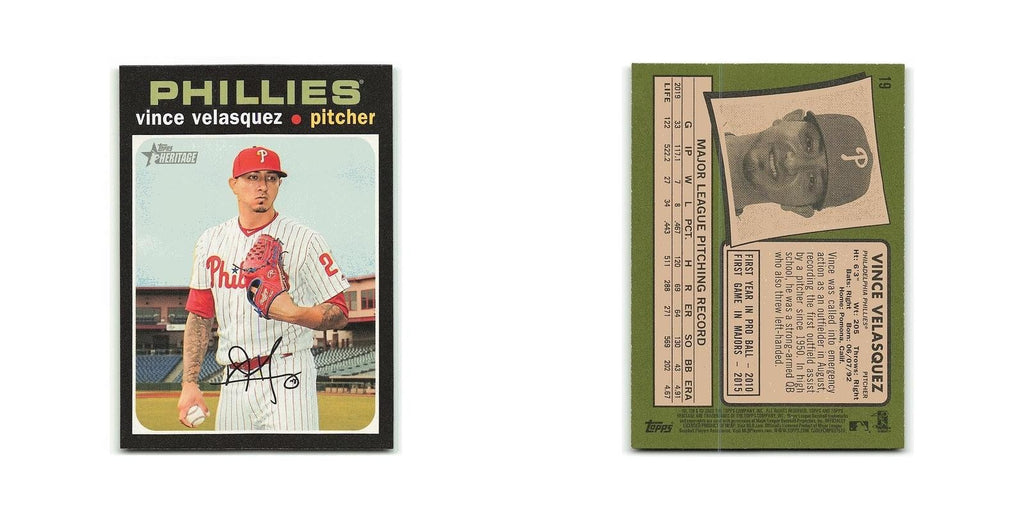 Vince Velasquez 2020 Topps Heritage #19 Philadelphia Phillies Baseball Card NM