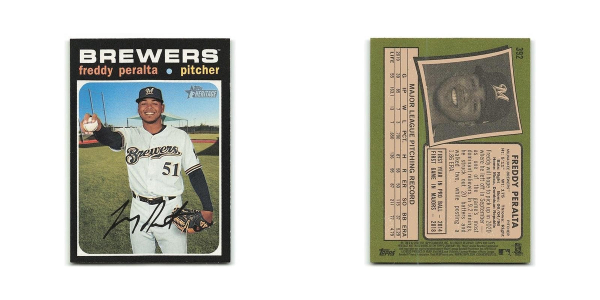 Freddy Peralta 2020 Topps Heritage #392 Milwaukee Brewers Baseball Card NM