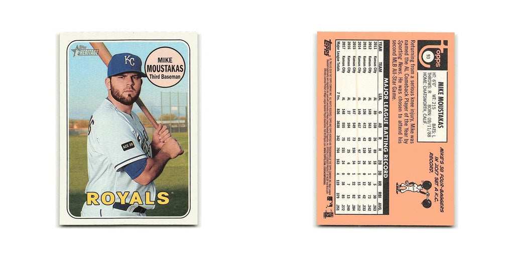 Mike Moustakas 2018 Topps Heritage #93 Kansas City Royals Baseball Card NM