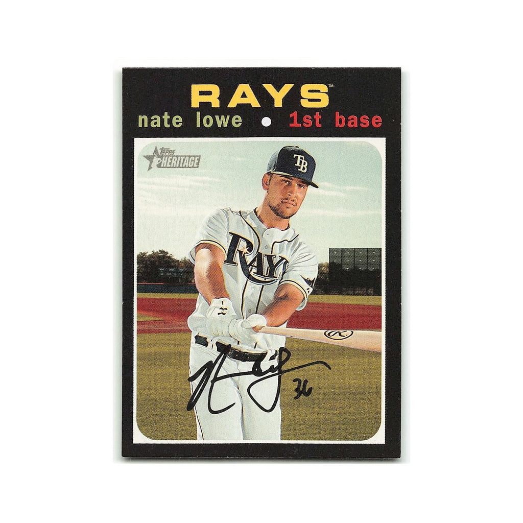 Nate Lowe 2020 Topps Heritage #220 Tampa Bay Rays Baseball Card NM