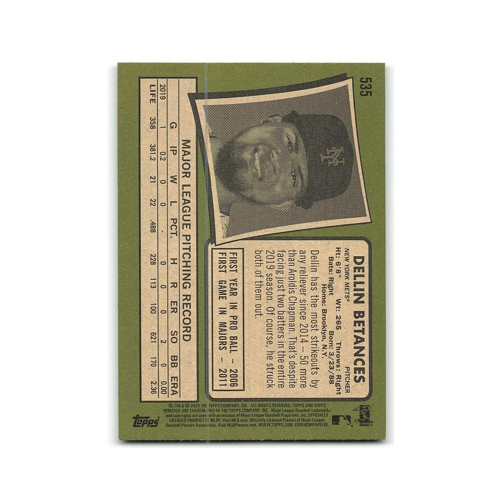 Dellan Betances  2020 Topps Heritage #535 Washington Senators Baseball Card NM