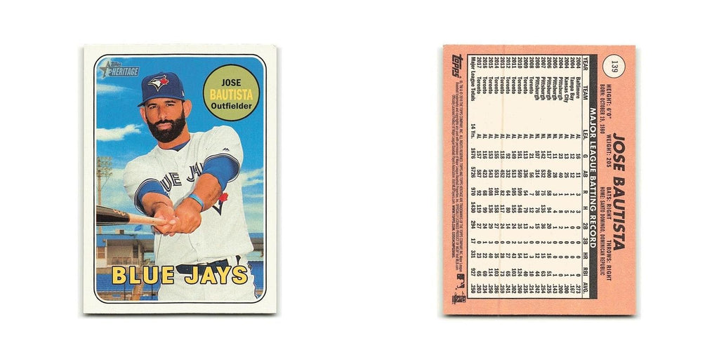 Jose Bautista 2018 Topps Heritage #139 Toronto Blue Jays Baseball Card NM