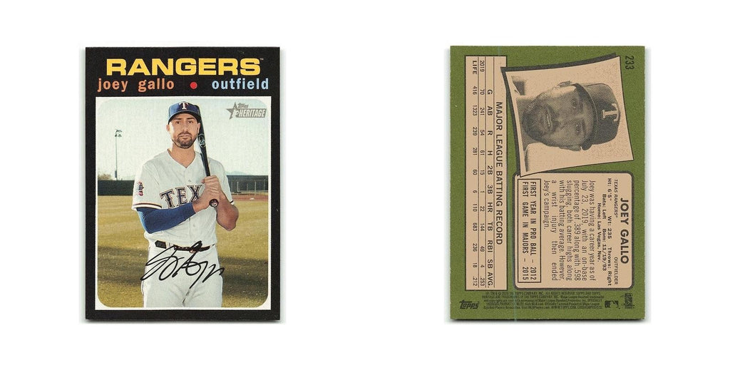 Joey Gallo 2020 Topps Heritage #233 Texas Rangers Baseball Card NM