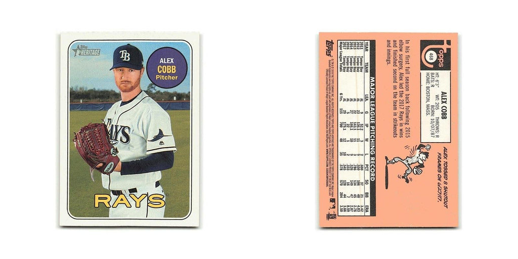 Alex Cobb 2018 Topps Heritage #468 Tampa Bay Rays Baseball Card NM