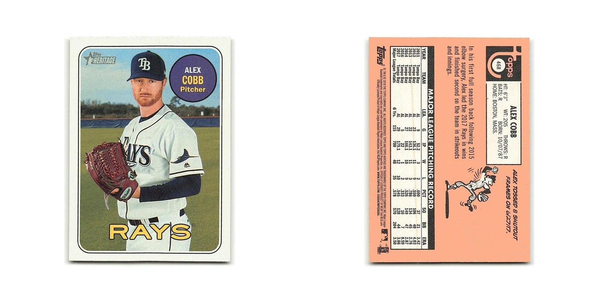 Alex Cobb 2018 Topps Heritage #468 Tampa Bay Rays Baseball Card NM