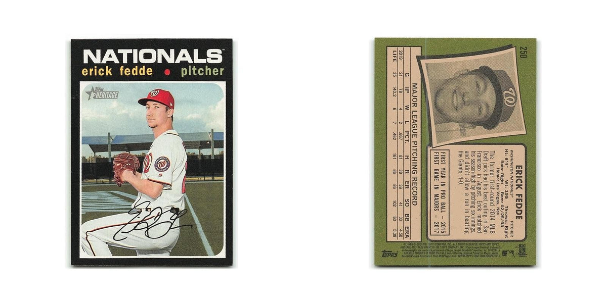 Erick Fedde 2020 Topps Heritage #250 Washington Nationals Baseball Card NM