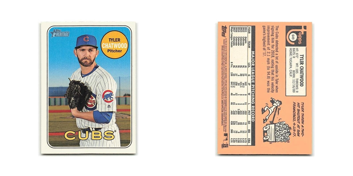Tyler Chatwood 2018 Topps Heritage #649 Chicago Cubs Baseball Card NM