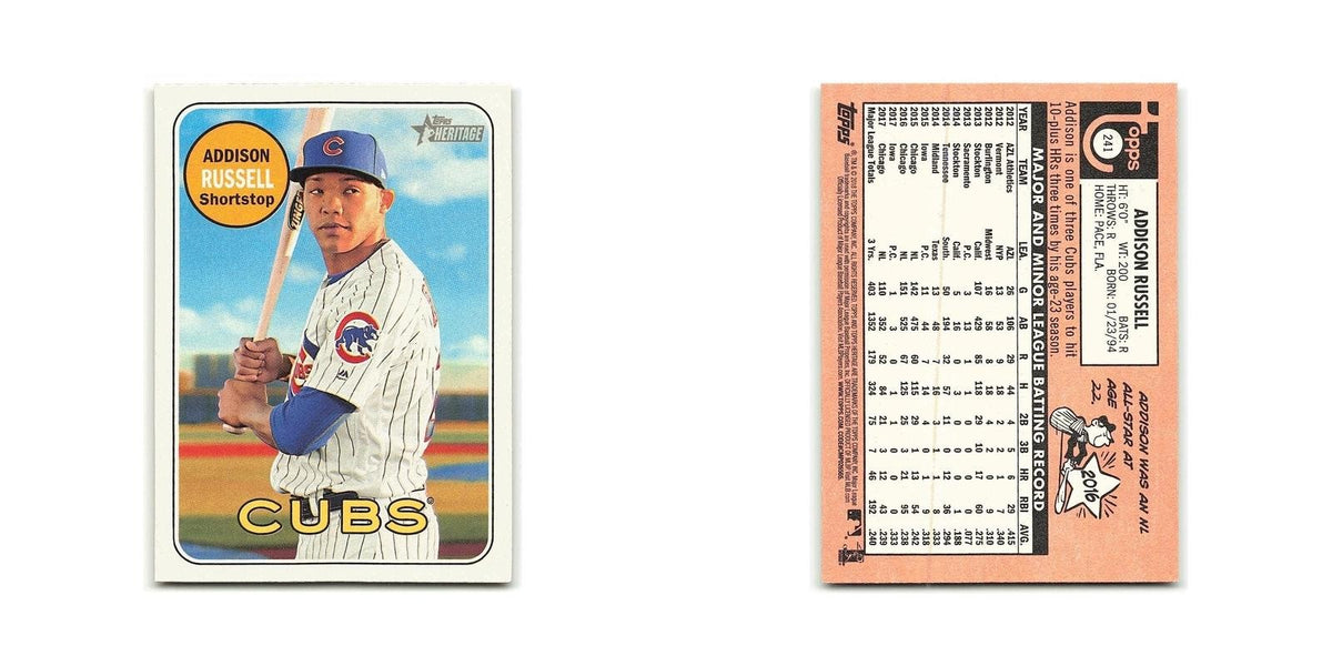 Addison Russell 2018 Topps Heritage #241 Chicago Cubs Baseball Card NM