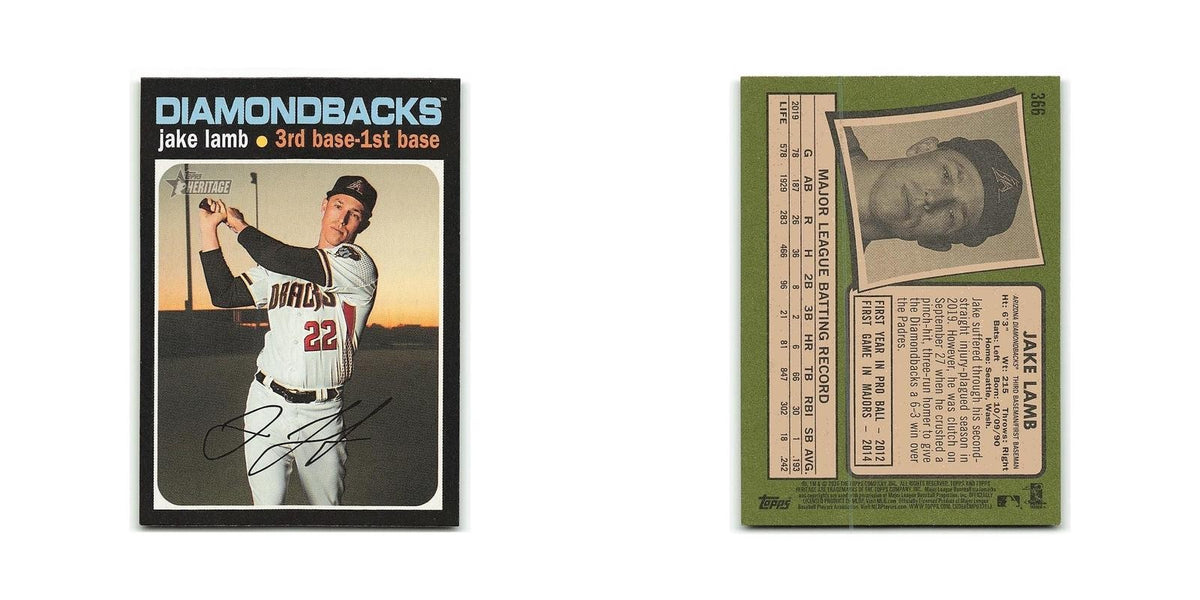 Jake Lamb 2020 Topps Heritage #366 Arizona Diamondbacks Baseball Card NM