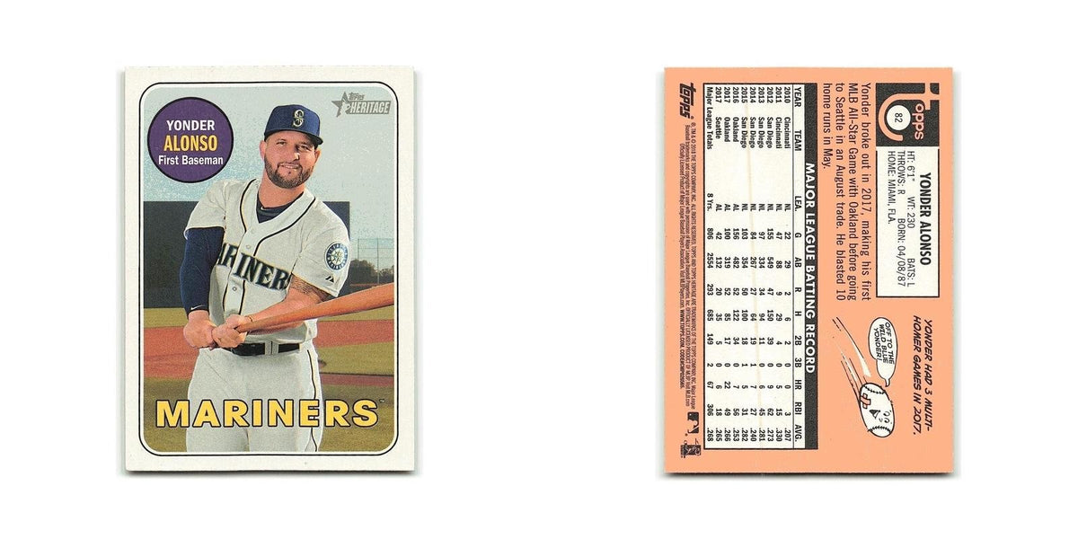 Yonder Alonso 2018 Topps Heritage #82 Seattle Mariners Baseball Card NM