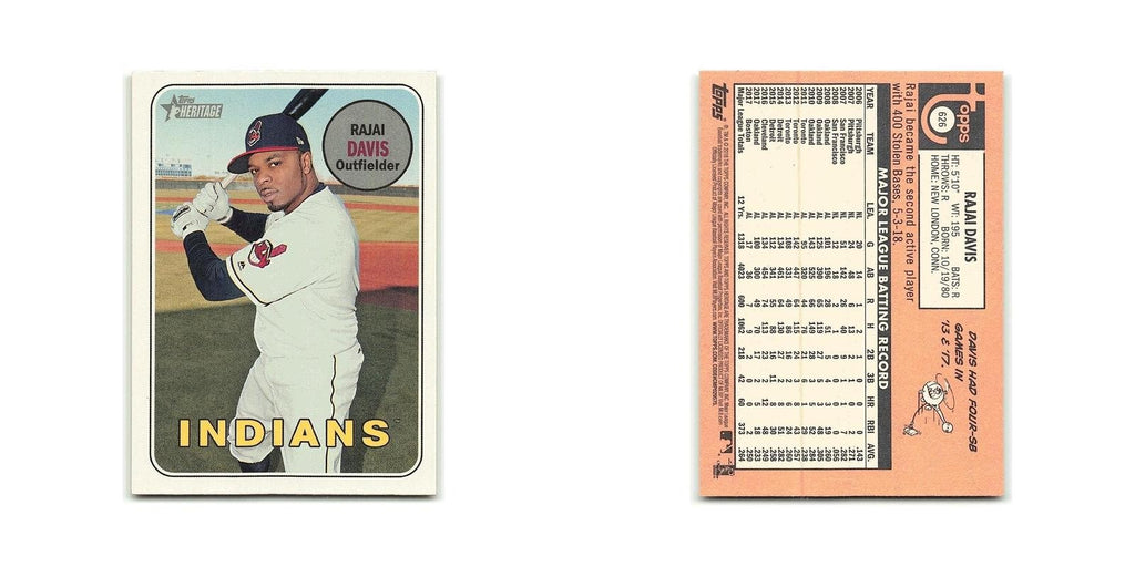 Rajai Davis 2018 Topps Heritage #626 Cleveland Indians Baseball Card NM