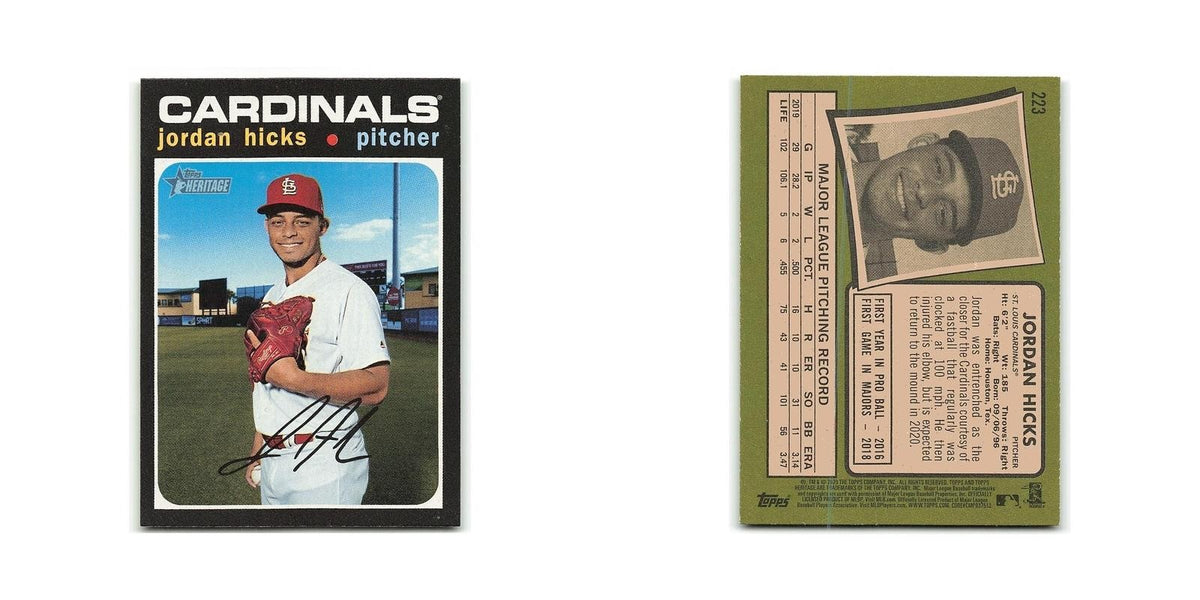 Jordan Hicks 2020 Topps Heritage #223 St. Louis Cardinals Baseball Card NM