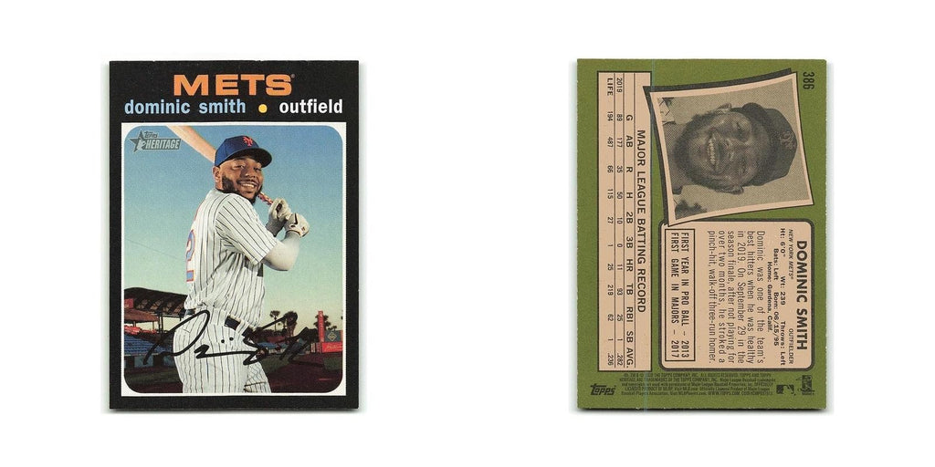 Dominic Smith 2020 Topps Heritage #386 New York Mets Baseball Card NM