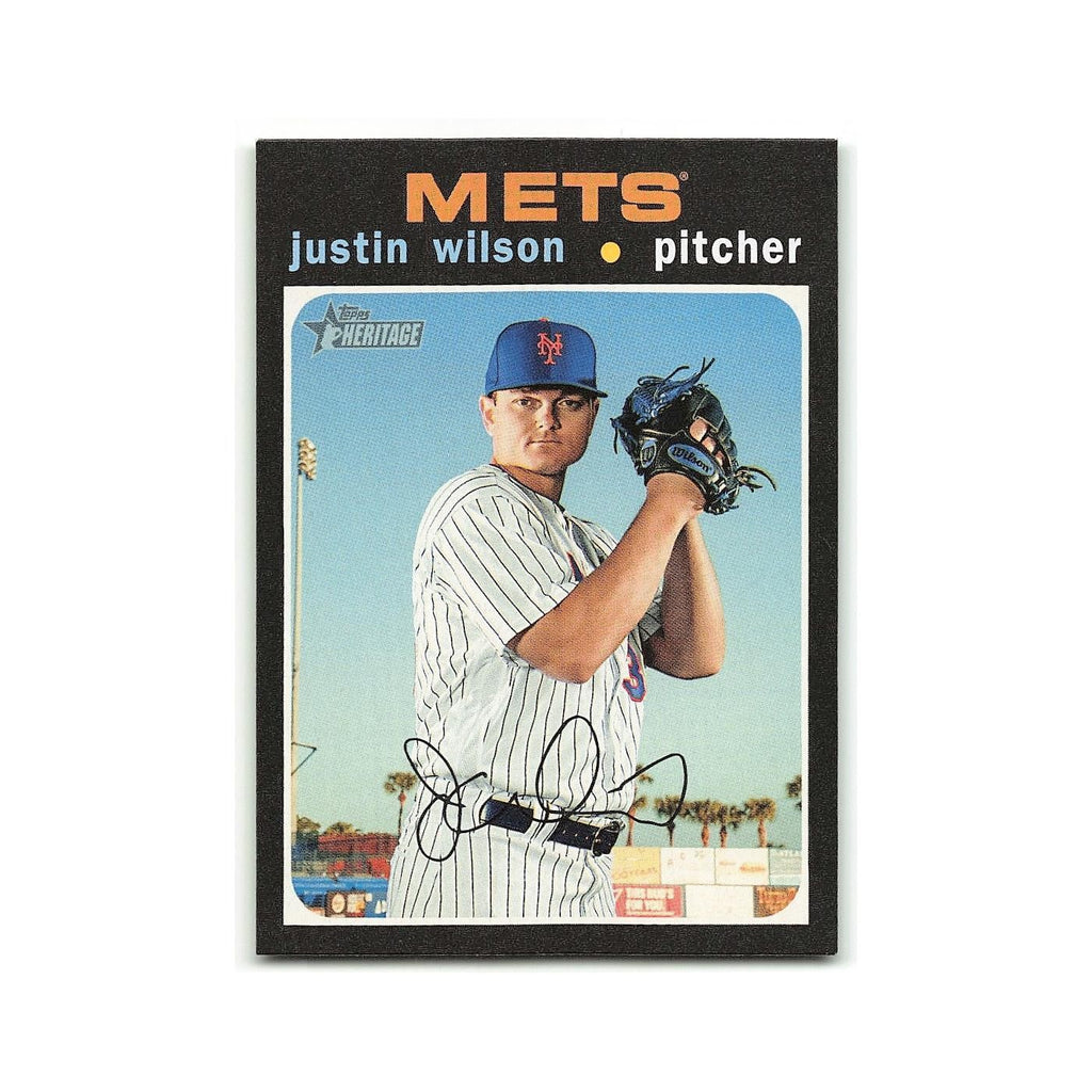 Justin Wilson 2020 Topps Heritage #170 New York Mets Baseball Card NM