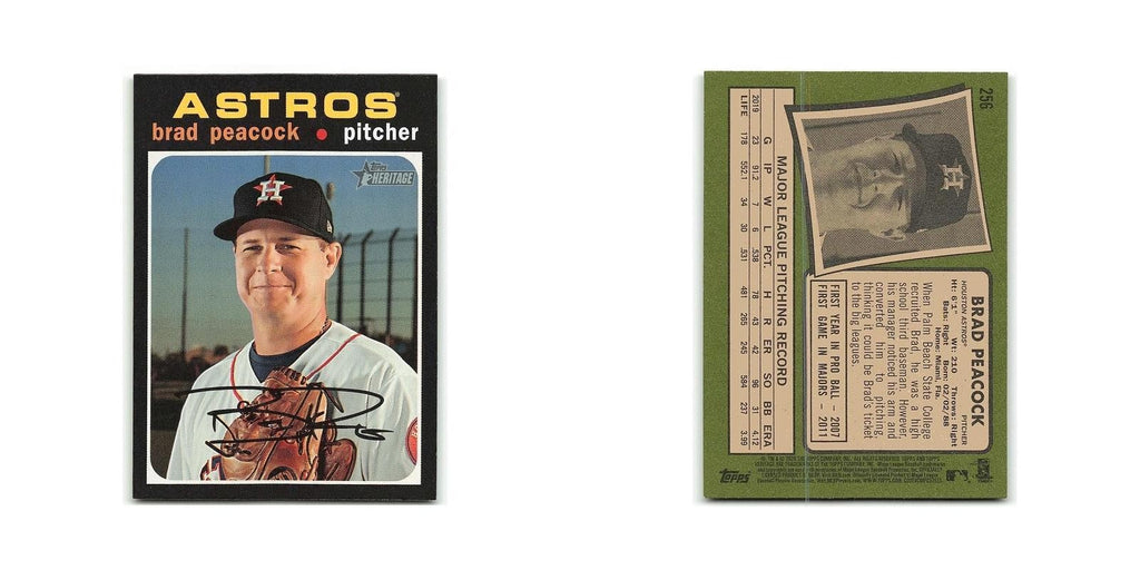Brad Peacock 2020 Topps Heritage #256 Houston Astros Baseball Card NM