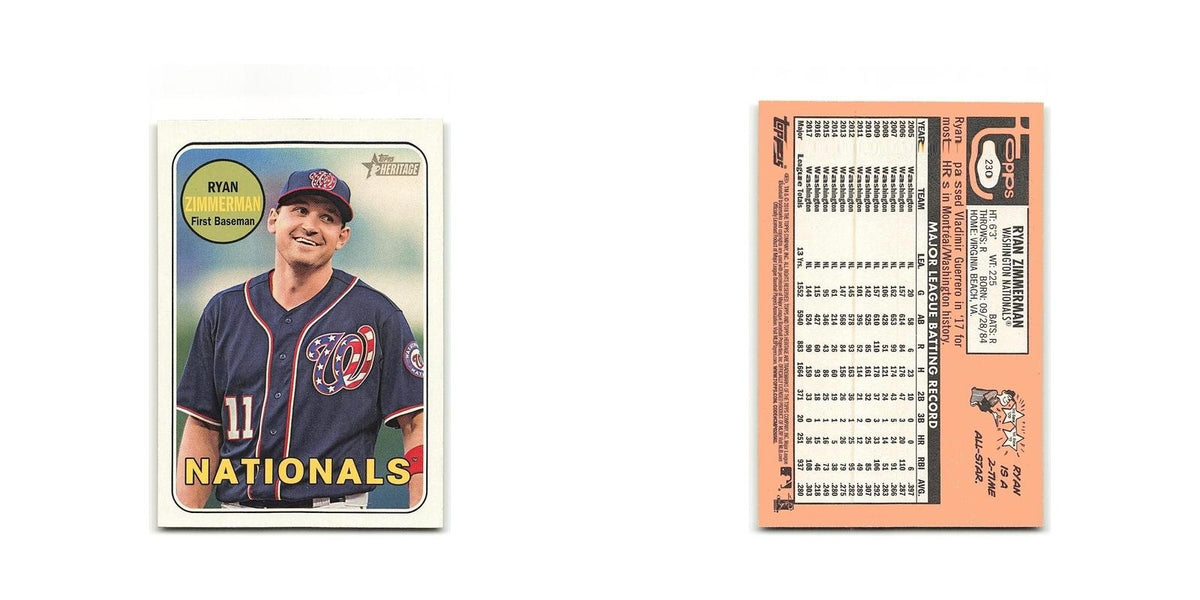Ryan Zimmerman 2018 Topps Heritage #230 Washington Nationals Baseball Card NM