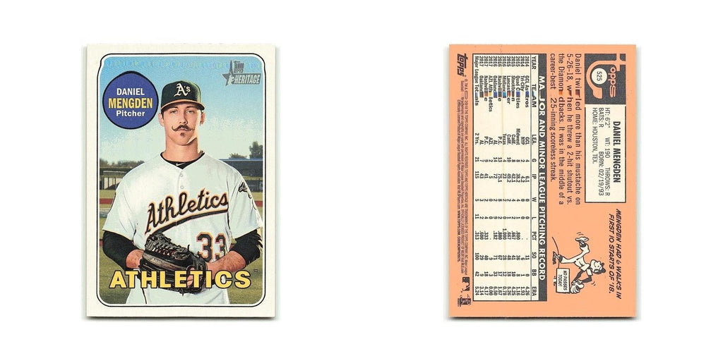 Daniel Mengden 2018 Topps Heritage #525 Oakland Athletics Baseball Card NM