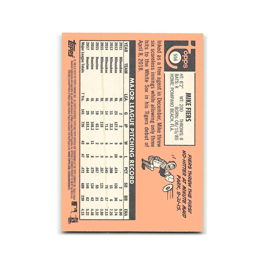 Mike Fiers 2018 Topps Heritage #556 Detroit Tigers Baseball Card NM