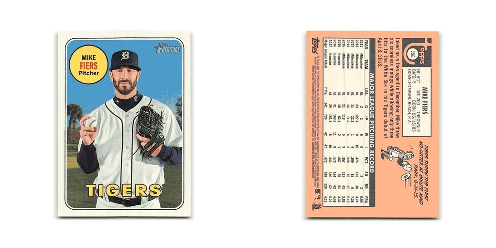 Mike Fiers 2018 Topps Heritage #556 Detroit Tigers Baseball Card NM
