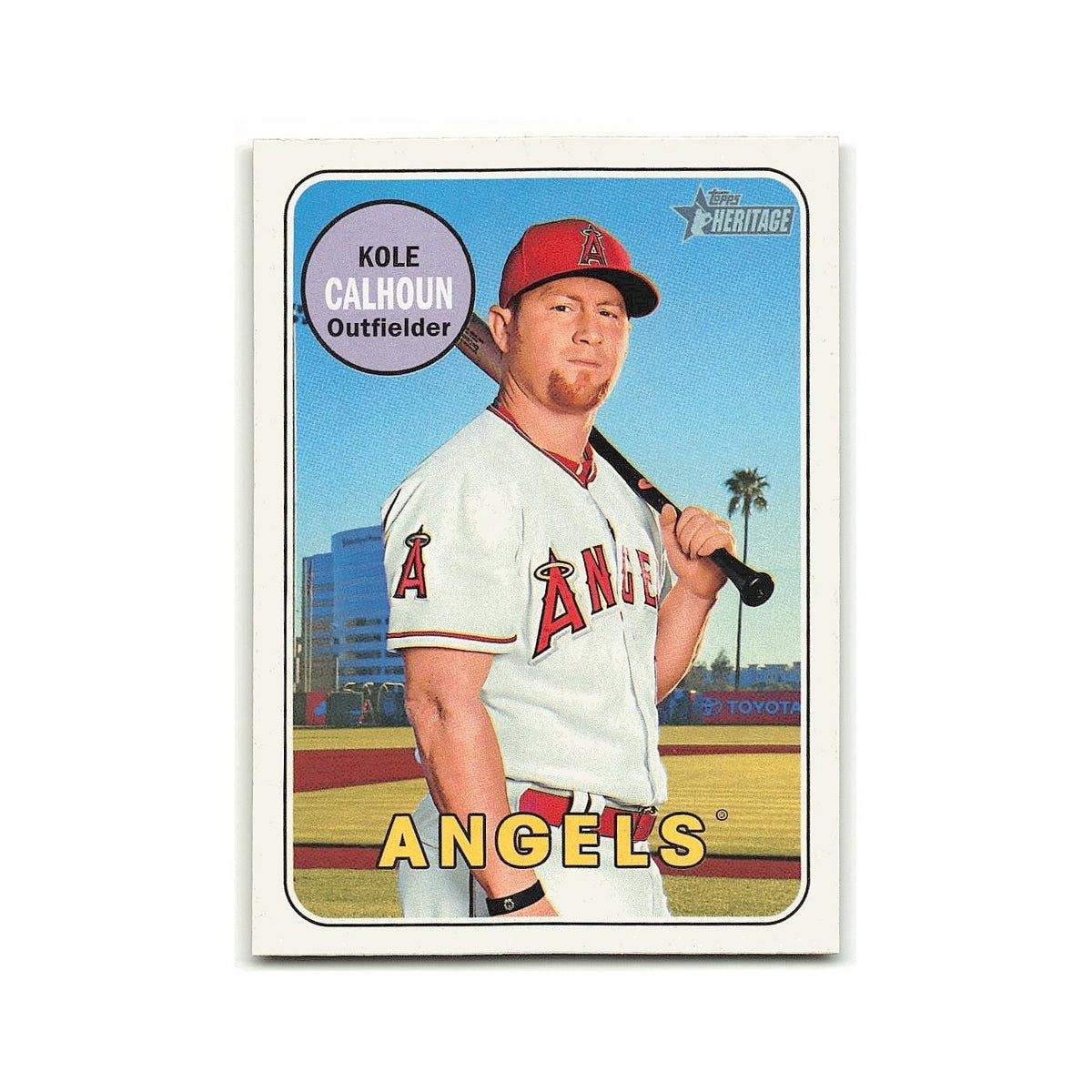 Kole Calhoun 2018 Topps Heritage #231 Los Angeles Angels Baseball Card NM