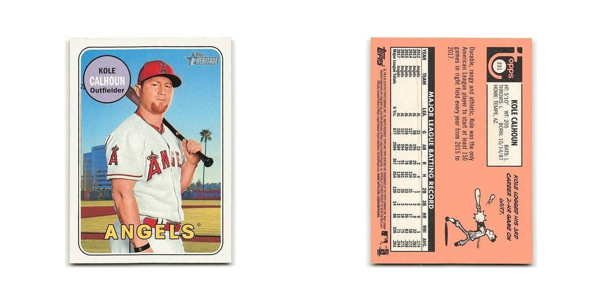 Kole Calhoun 2018 Topps Heritage #231 Los Angeles Angels Baseball Card NM