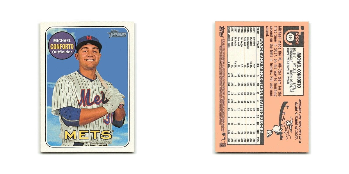 Michael Conforto 2018 Topps Heritage #364 New York Mets Baseball Card NM