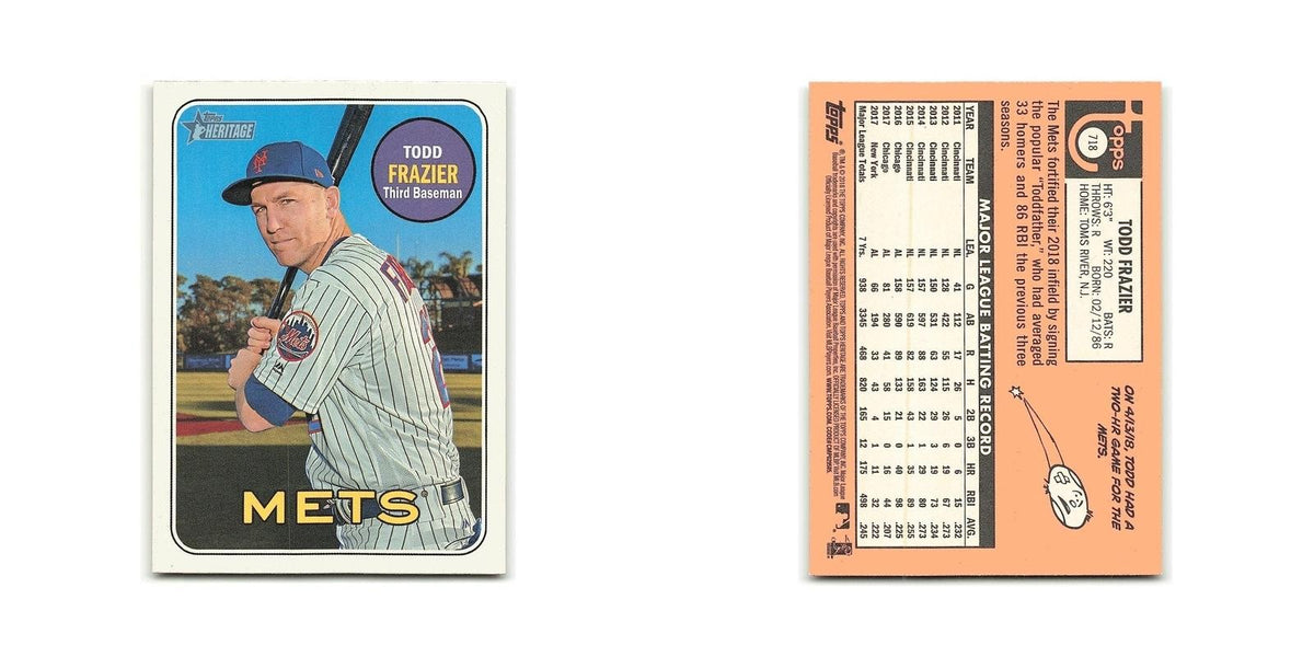 Todd Frazier 2018 Topps Heritage #718 New York Mets Baseball Card NM