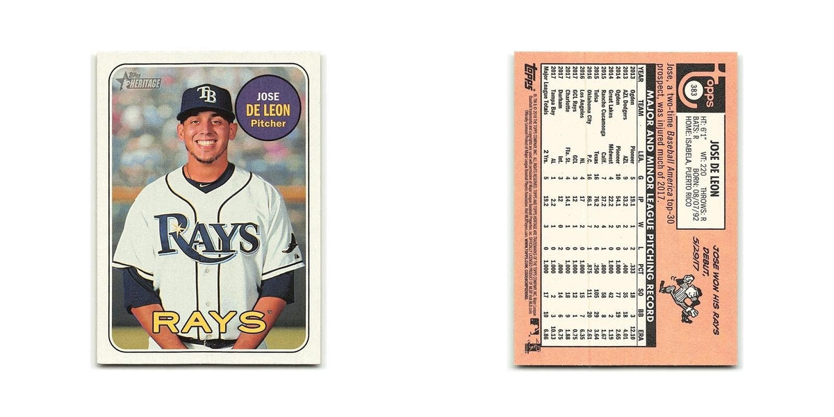 Jose de Leon 2018 Topps Heritage #383 Tampa Bay Rays Baseball Card NM