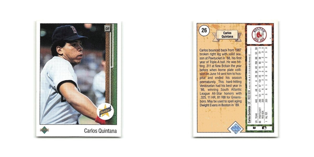 Carlos Quintana Rookie 1989 Upper Deck #26 Boston Red Sox Baseball Card NM
