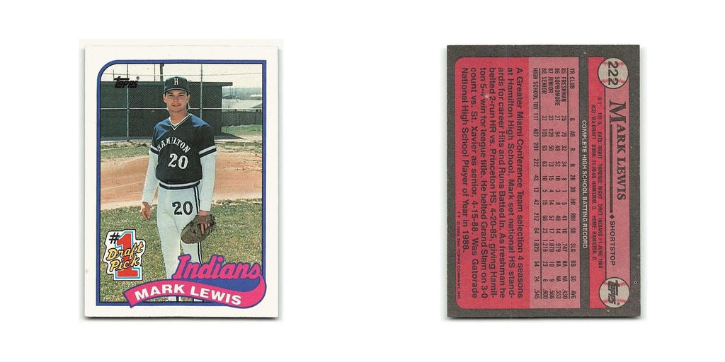 Mark Lewis Rookie 1989 Topps #222 Cleveland Indians Baseball Card NM