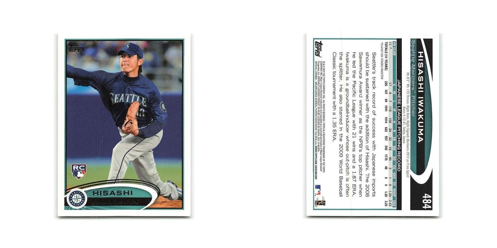 Hisashi Iwakuma Rookie 2012 Topps #484 Seattle Mariners Baseball Card NM