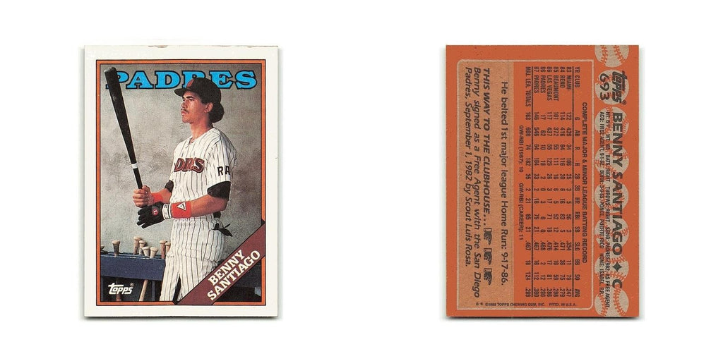 Benny Santiago 1988 Topps #693 San Diego Padres Baseball Card NM