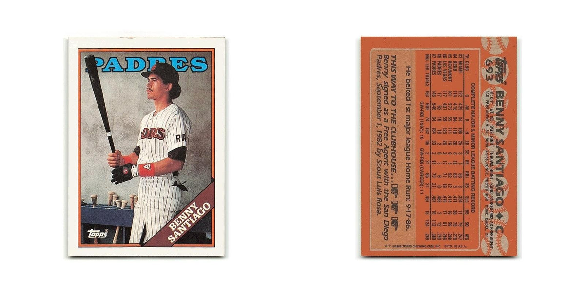 Benny Santiago 1988 Topps #693 San Diego Padres Baseball Card NM