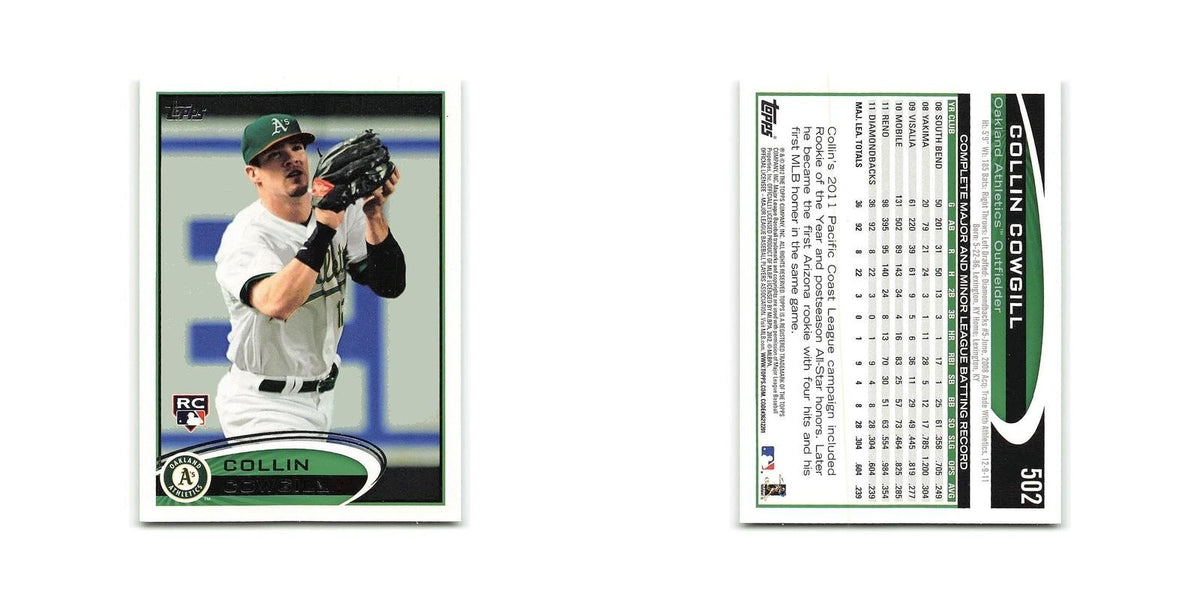 Collin Cowgill Rookie 2012 Topps #502 Oakland Athletics Baseball Card NM