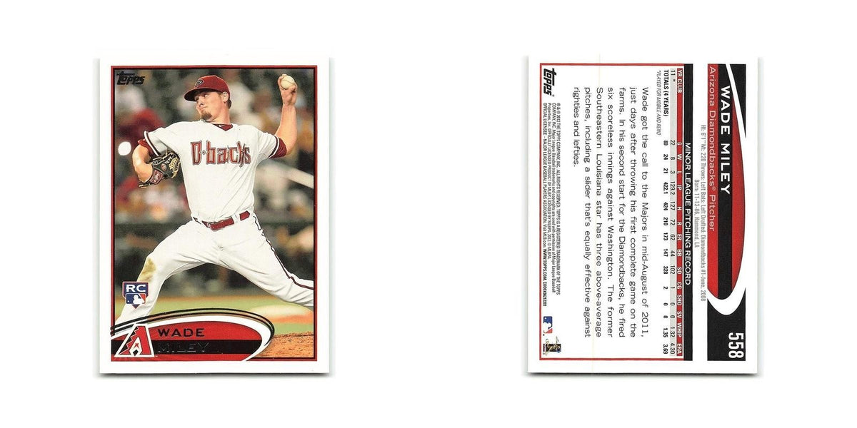 Wade Miley Rookie 2012 Topps #558 Arizona Diamondbacks Baseball Card NM