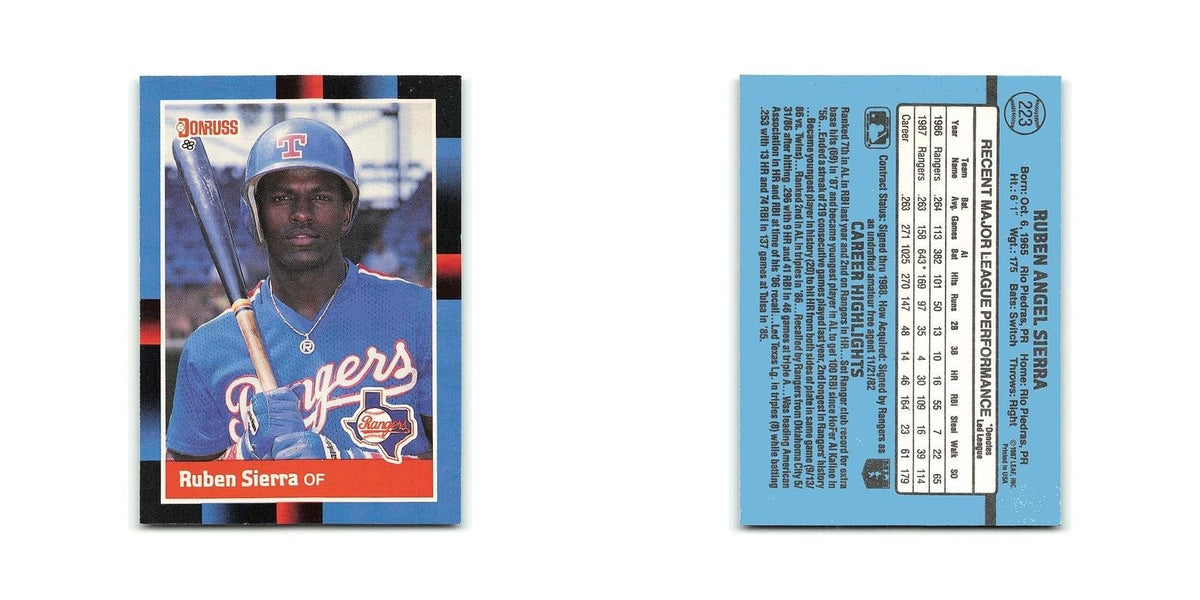 Ruben Sierra 1988 Donruss #223 Texas Rangers Baseball Card NM