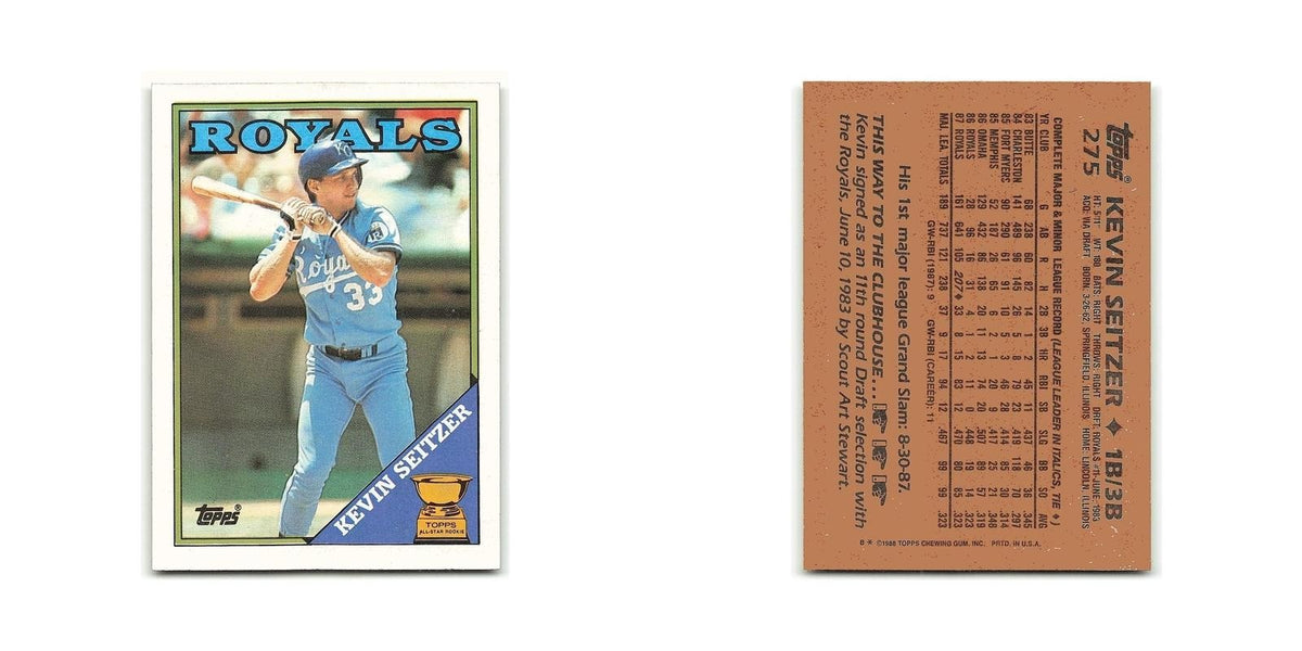 Kevin Seitzer Gold Cup 1988 Topps #275 Kansas City Royals Baseball Card NM