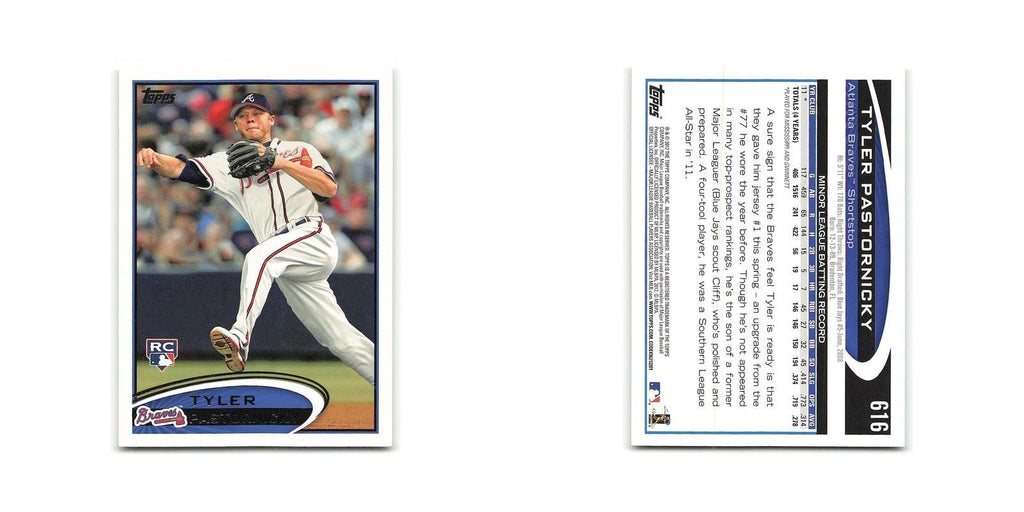 Tyler Pastornicky Rookie 2012 Topps #616 Atlanta Braves Baseball Card NM