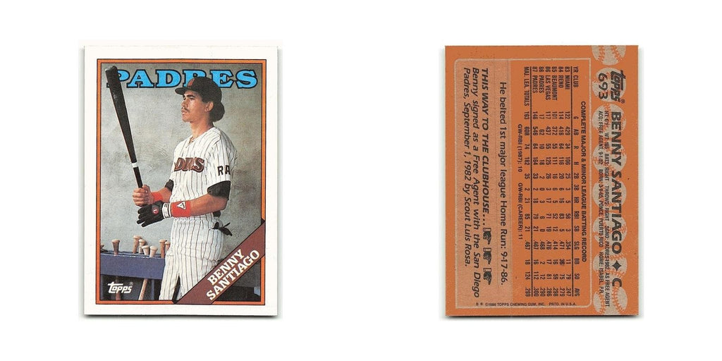 Benny Santiago 1988 Topps #693 San Diego Padres Baseball Card NM