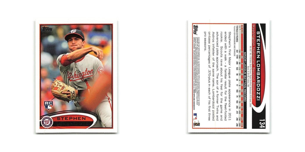 Steve Lombardozzi Rookie 2012 Topps #134 Washington Nationals Baseball Card NM
