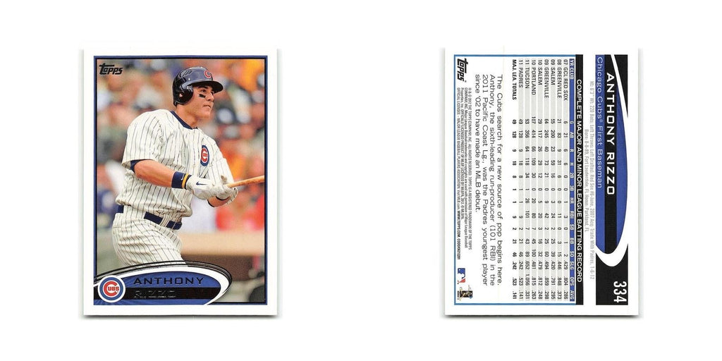 Anthony Rizzo 2012 Topps #334 Chicago Cubs Baseball Card NM